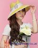 Ribbon Straw Womens Straw Hat With Sinamay / diamond fascinator