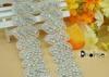 Iron On Crystal Bridal Rhinestone Applique Trim For Wedding cloth