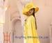 Yellow Wedding Organza Hat With Scarf / Two Layer Flying Organza Brim