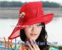 3 layers Charming Red / Pink Abaca Sinamay Ladies Hats for special occasion