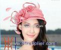 3 Layers Natural Ladies Sinamay Hat For Church / Wedding / Party