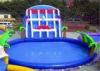 Palm Tree Inflatable Swimming Pools With Slide , Inflatable Above Ground Swimming Pools