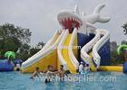 Commercial Giant Shark Blow Up Kid Pool With Fun Inflatable Pool Toys
