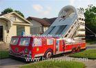 Customized 15M Length Inflatable Fire Truck Slide With Logo Printing Rental