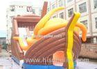 Huge Commercial 0.55mm Tarpaulin Inflatable Pirate Ship Slide For Adults