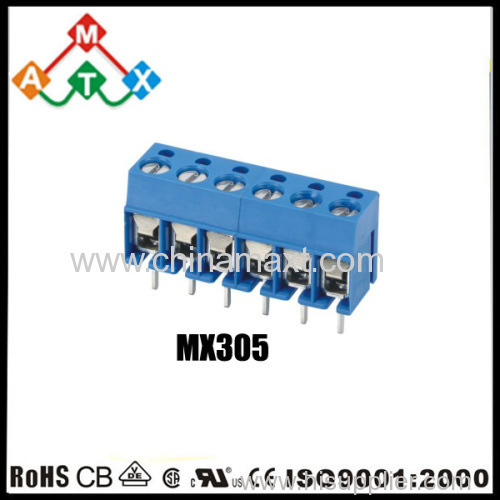 China 5.0mm straight 300V 12A PCB screw terminal blocks