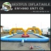 Curved inflatable tumble track