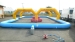 Curved inflatable tumble track