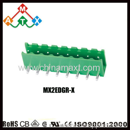 7.62mm plug in terminal block connector male type with open end replacement of PHOENIX and WAGO