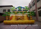 Yellow Commercial Inflatable Slide , Inflatable Stair Slide With Two Slide Way