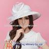 Lager White Feather Ladies Sinamay Hats In Summer For Party
