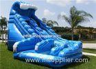 Inflatable Water Slide , Blue Used Inflatable Commercial Water Slide For Rent