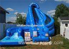 Giant Inflatable Corkscrew Water Slide / Double Inflatable Slip And Slide With Pool