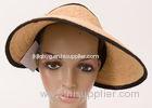 14cm Natural Light Brown Raffia Hats For Women , Party Floppy Sun Hats