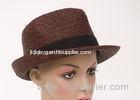 58cm Natural Brown Raffia Sun Hats / 5cm Mens Sun Hats Wide Brim