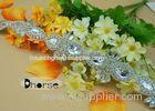 OEM Bling Bling Crystal Handmade Rhinestone Beaded Trim For Dresses