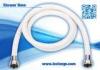Bathroom 1.5m White PVC Shower Hose With Brass Nut / Core