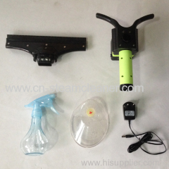 window vac(special window brush) with steam cleaner can absourb the warter and cleaner