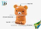 3D Bear Cartoon USB Backup Charger 4000mAh Gift Power Bank of Li-ion battery