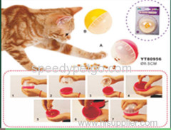 Cat food treated ball