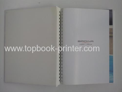 Custom file folder foil stamping cover coil-binding hardcover or hardback photobook with file folder printing