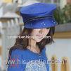 Red / Blue Beret Church Hats with Stones Horse Racing Fabric Twist Hats