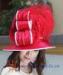 Red / Ivory Ladies' Church Hats Polyester Fabric Top Hats with Feathers Horse Racing Hats