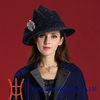 Occassion Place Black Wool felt Ladies Church Hats For Winter