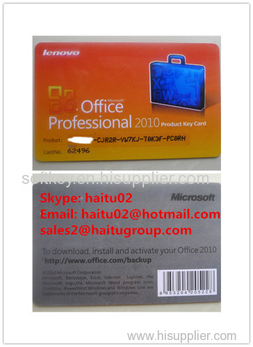 Never block Office Professional 2010 Product Key Card Lenovo