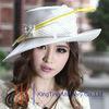 100% Handmade Formal Dressy Church Hats with Feather Bar Ribbons Bows