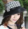 Black / White Formal Winter Satin Dress Women Dressy Church Hats With 100% Polyester