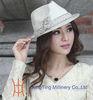 White Young Girl Glossy Satin Dressy Church Hats With Diamond Casings