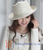Winter Dress White / Blue Ladies Church Hats Satin Fabric Headwear