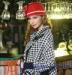 Red / gray Horse Race place Ladies floppy felt hat with 100% wool braid