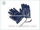 XXL Heavy Duty Blue Nitrile Coated Industrial Protective Gloves With Knitted Wrist