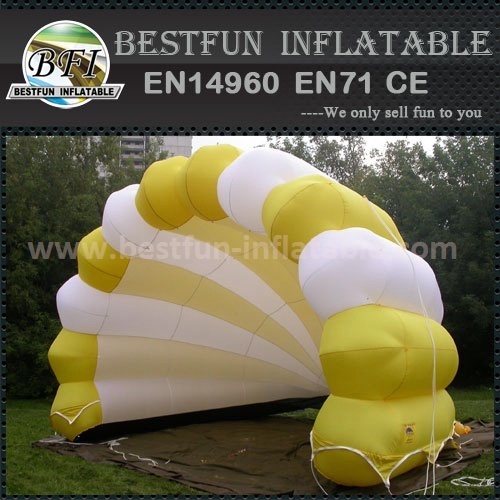 Colorful inflatable shell shape tent