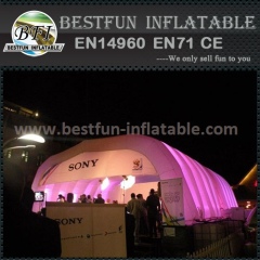 Inflatable shell tent lighting