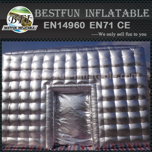 Silver inflatable cube tent for sale