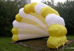 Colorful inflatable shell shape tent