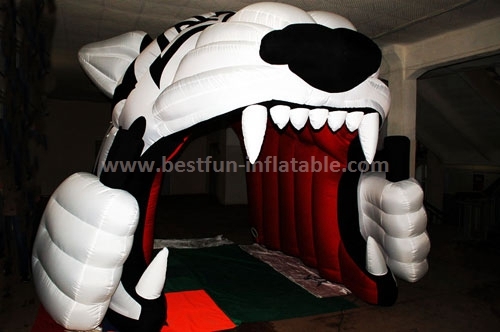 Design tiger head model cheap inflatable tent china