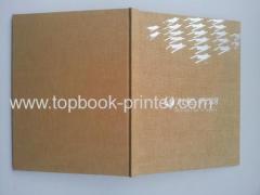 Print silver stamped linen paper cover design thread-glue bound hardback books