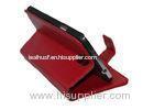 Red Genuine Leather Phone Case For Samsung Galaxy Note 3 With Stand