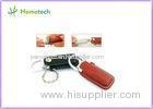 Key Chain Leather USB Flash Disk , 4GB / 8GB Custom Thumb Drives