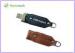 Black Leather USB Flash Disk 16GB / Leather Pen Drive For Work