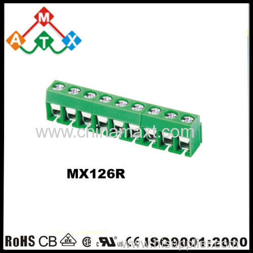 Right Angle Pin Header Screw Cable Fixing 2 way 3 way 5.0mm pin space Euro type PCB Terminal Blocks Horizontal entry