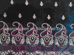 100% Polyester Embroidered vevlet fabric