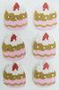 MP4 mini cake Rhinestone Fuzzy Stickers With Screen printing colorful