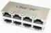 Multi Pin Stacked RJ45 Connectors , 2 x 4 Tab-Up Registered Jack 45