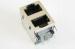 2 X 1 Port Right Angle Stacked RJ45 Jack Shielded With 10 / 100 / 1000 BASE Magnetics , No LED