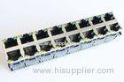 10/100/1000 Base-T Stacked RJ45 Connectors , 2 X 8 Port Network RJ45 With LEDs